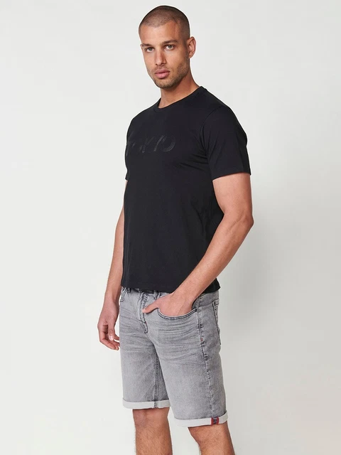 Camiseta Koroshi Manga Corta Hombre - Color Antracita Con Estampado Urbano