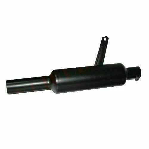 Silenziatore corto nero verniciato a polvere + supporto per Royal Enfield 500
