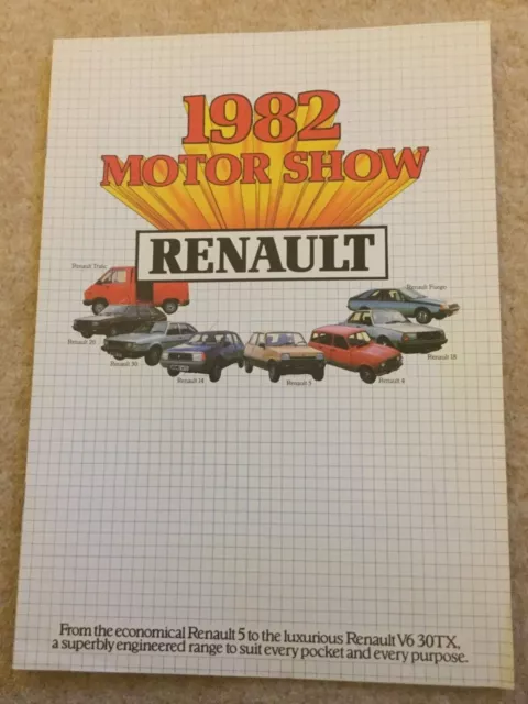 Renault 1981-82 UK Market Motorshow Sales Brochure 5 14 18 Fuego 20 30