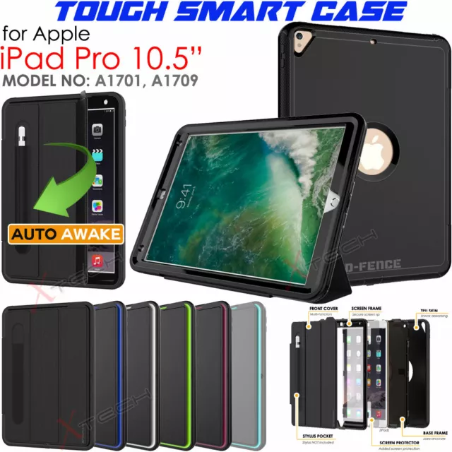 for Apple iPad Pro 10.5 Tough Rugged ShockProof Slim Armour Smart Case Cover