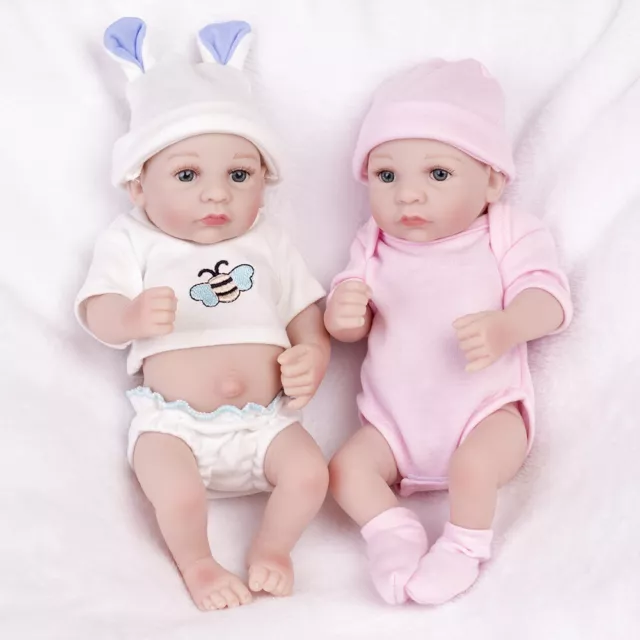 Reborn Dolls Realistic Newborn Infant Twins Full Body Vinyl Silicone Girl&Boy US
