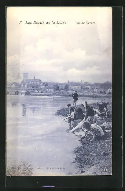 CPA Nevers, Les Bords de la Loire 1914