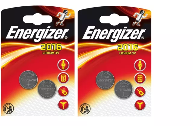 ENVOI SOUS SUIVI Energizer 4 Piles Lithium CR2016 2016  3 V