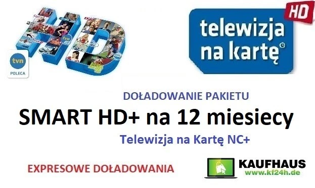Carta Ricarica 12 Mesi SMART HD Per TV NC+ / TVN / Polsat In Polonia - Abbonamento Televisivo, Nuovo, Garanzia 1 Anno