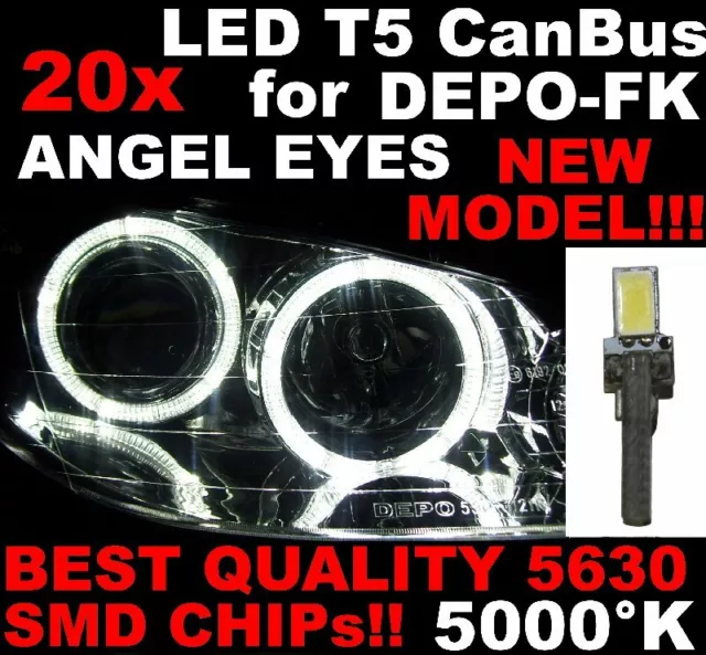 N 20 LED T5 5000K CAN 5630 Scheinwerfer Angel Eyes DEPO FK Ford Focus MK2 1D6SV