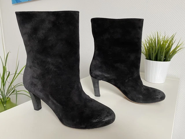 Bottes bottines EL Italy en cuir daim Yoox 160 EUR 38.5 low heels leather boots