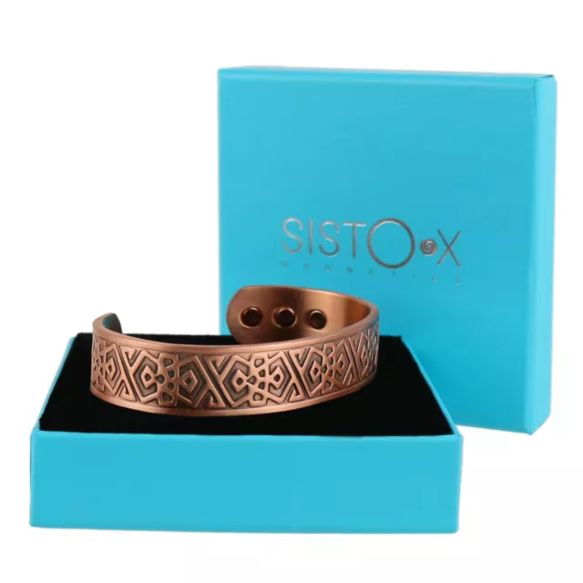 Chunky Copper Magnetic Bracelet/Bangle Inca Design 6 Magnets Health Rare Earth N