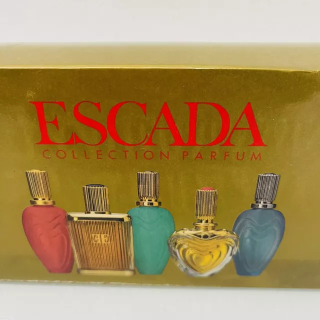 Vintage Escada Collection Profumo 5 Miniature in Scatola con Profumi Limitati anni '90