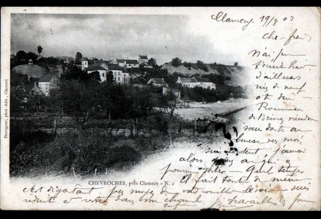CHEVROCHES prés CLAMECY (58) VILLAS sur BORDS DU CANAL en 1903