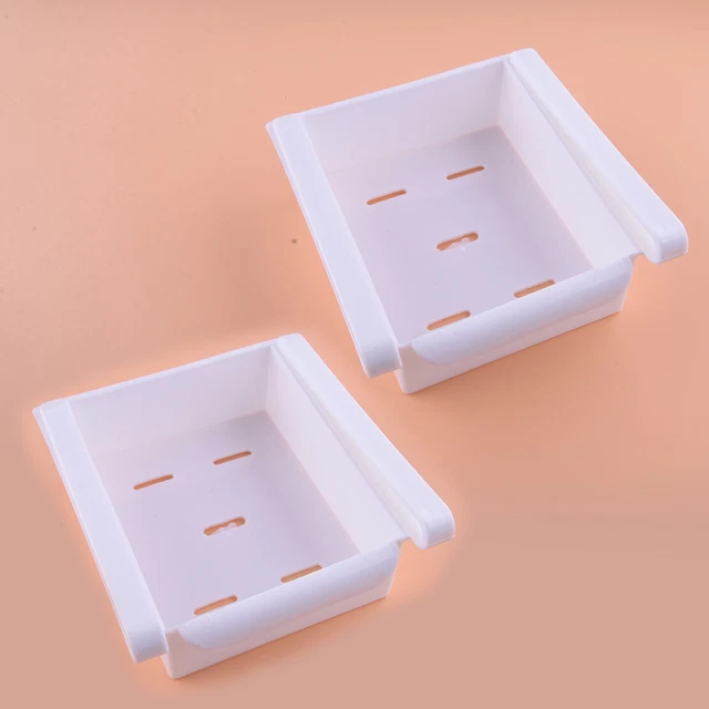 2x Fridge Storage Box Food Rack Holder Tray Kitchen Shelf Organiser Container