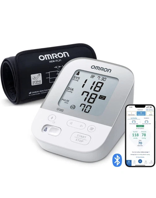 Medidor automático de presión arterial OMRON X4 Smart parte superior del brazo clínicamente validado