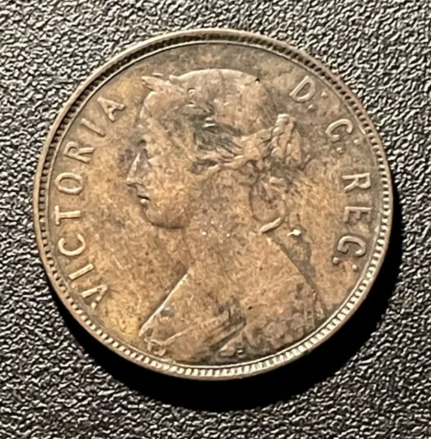 Canada (Newfoundland) 1876H Large Cent Coin: Victoria