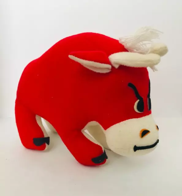 Vtg Dakin Dream Pets Bull Steer Red Velveteen Plush Stuffed Animal 1950s-1960s
