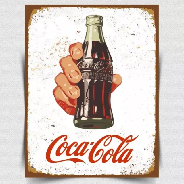 Vintage METAL SIGN COCA COLA Advertising COKE Bottle Retro Bar Pub Shed Man Cave