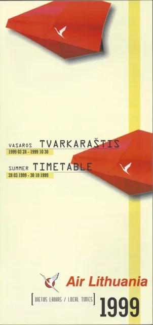 Air Lithuania system timetable 3/28/99 [0104] Buy 4+ save 25%