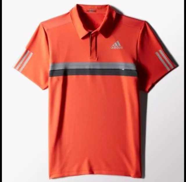 Camicia Adidas Uomo Clima Polo Shirt Sport Tennis Running Fitness arancione/rosso