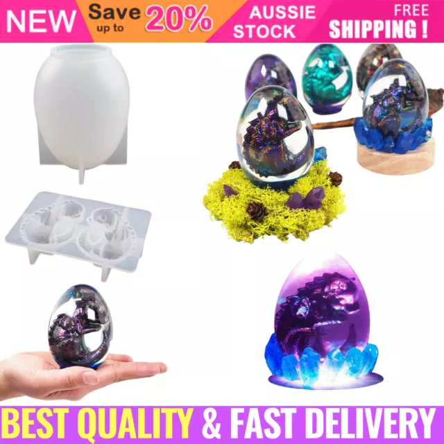 Silicone 3D Dragon Resin Epoxy Mold Egg Jewelry Keychain Casting Mould Craft DIY