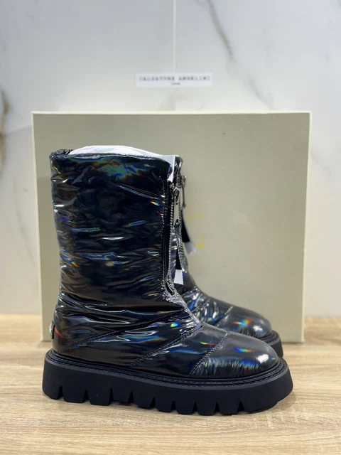 Bottines Elena Ricci En Cuir Marron Foncé - Taille 38.5 - Fabriqué En Italie - Très Bon état