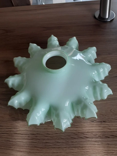 Abat-jour En Verre Opaline Pour Lampe Montée Et Baisse, Occasion Avec Défauts