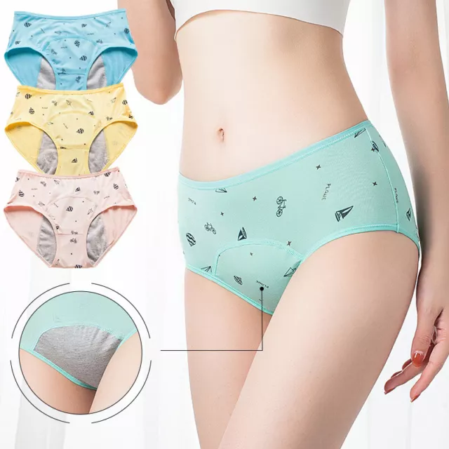 Girls Menstrual Underwear Cute Printed Leakproof Period Knickers Panties Briefs