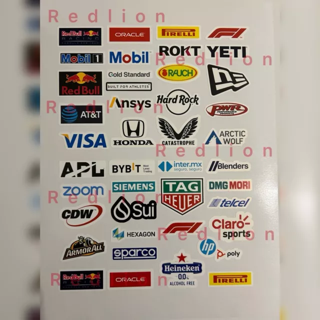 Red Bull F1 2024 sponsor,Partner stickers  Printed  And Cut