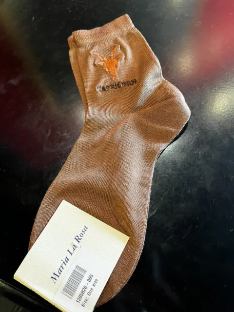 Maria La Rosa Brown Silk Blend Ankle Capricorn Socks O.S