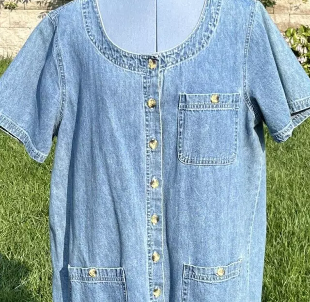 Style & Co. Denim Button Up Dress Size 16 Women’s Jean Shirt Dress