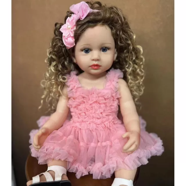 Full Vinyl Reborn Girl Doll 22" Newborn Baby Princess Toddler Kids Birthday Gift