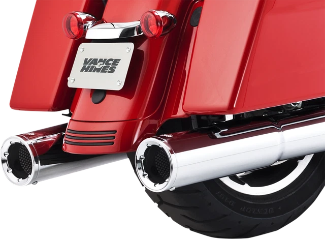 Vance & Hines Chrome 4.5" Hi-Output Slip-On Mufflers 2017+ Harley Touring 16463