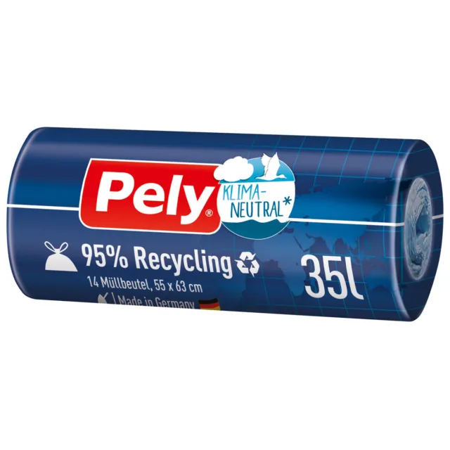 Pely Zugbandbeutel 95 Prozent Recycling klimaneutral 35L 14 Stück