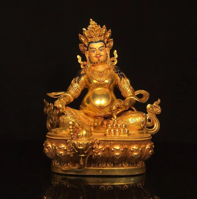 30CM Old Chinese Bronze Gilding Statue Buddha CK83
