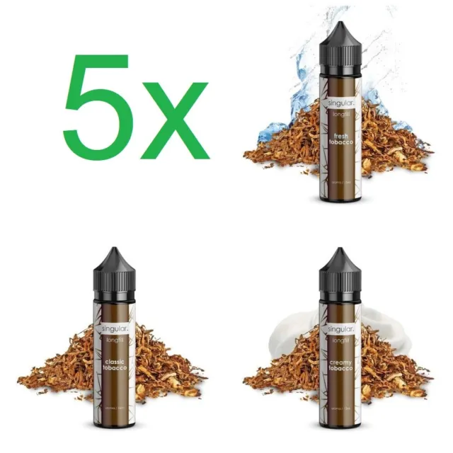 5 x Ultrabio Longfill Tabak Aroma je 15ml (75ml) für 300ml E-Zigaretten E-Liquid