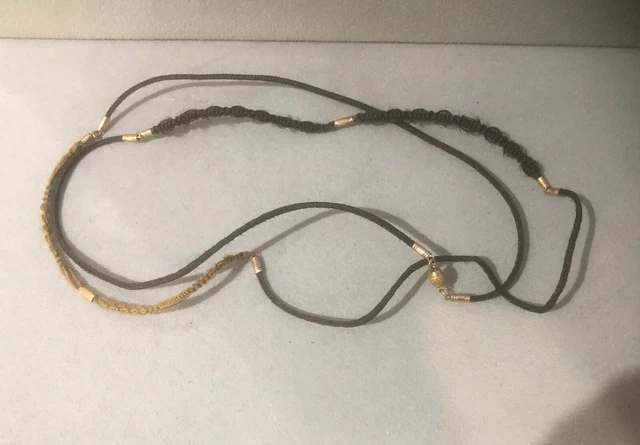 Ancien collier vintage en métal doré – 50 cm – style années 70 - Montres & Bijoux