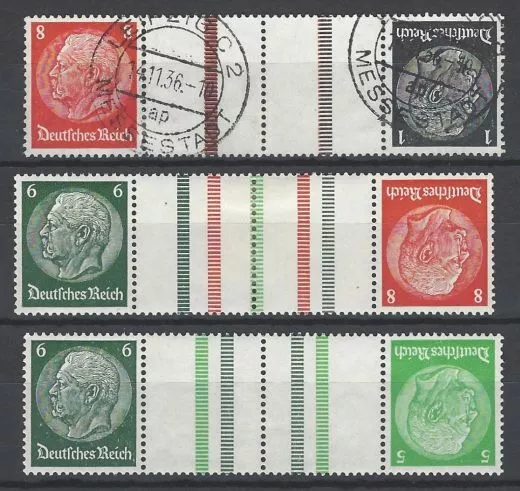 Deutsches Reich 1933 MiNr. S 137 gestempelt S189 ** postfrisch Zusammendrucke