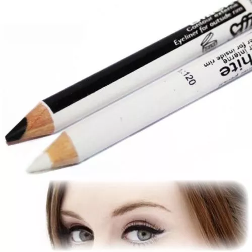 Saffron 2 In 1 Black And White Eyeliner Eye Liner Kohl Pencil Double Ended