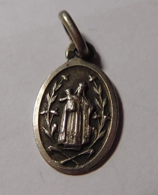 Médaille religieuse bronze argenté mi-XXe Vierge à l'Enfant Grav. Fernand Py