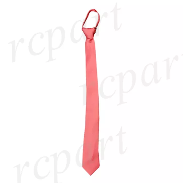New formal men's pre-tied ready knot necktie poly wedding Coral prom slim