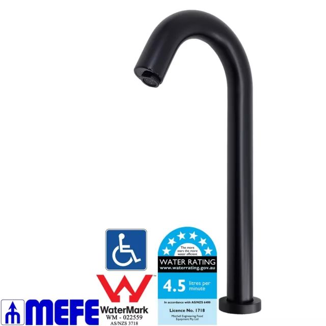 Auto Sensor Tap - Hospital Spout 32cm, Deck Mounted, Matte Black (CAT 6791032B)