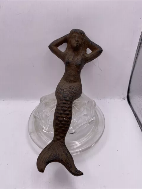 Cast Iron Mermaid Shelf Sitter Vintage BB8