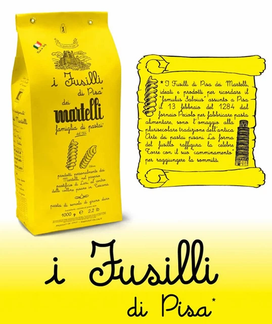 Fusilli di Pisa 500 gr. - Pasta Martelli - Pastificio Tradizionale Famiglia