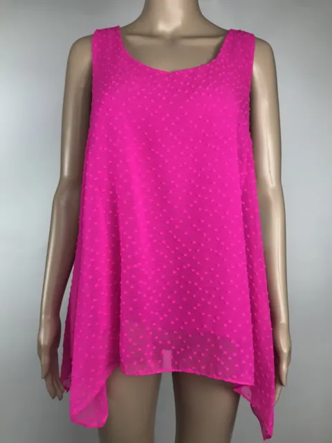 CeCe Cynthia Steffe Top Blouse Medium Womens Pink Sleeveless Hi-Lo Hem NWT $79