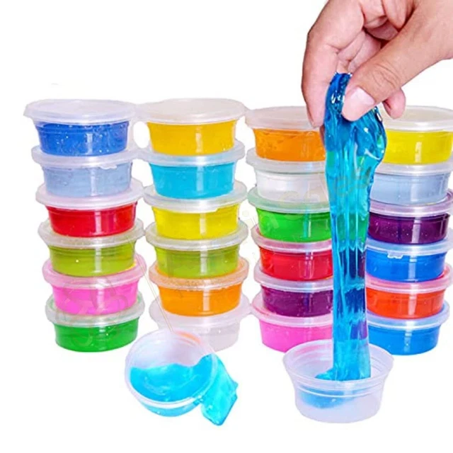 Kit de limo, colores no tóxicos cristal transparente limo gelatina suave arcilla paquete de barro 12