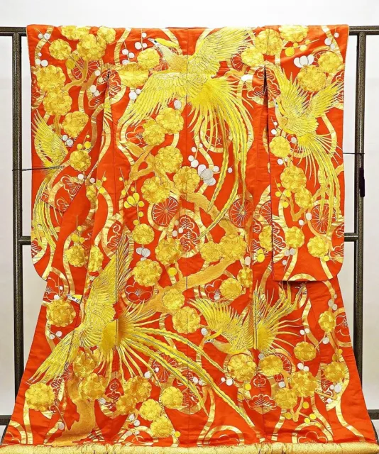 Japanese Kimono Uchikake Wedding Pure Silk  japan 840