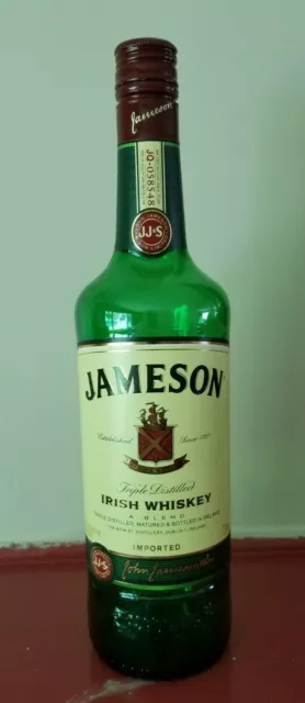 Jameson Triple Distilled Irish Whiskey 750ml Empty Green Glass Bottle