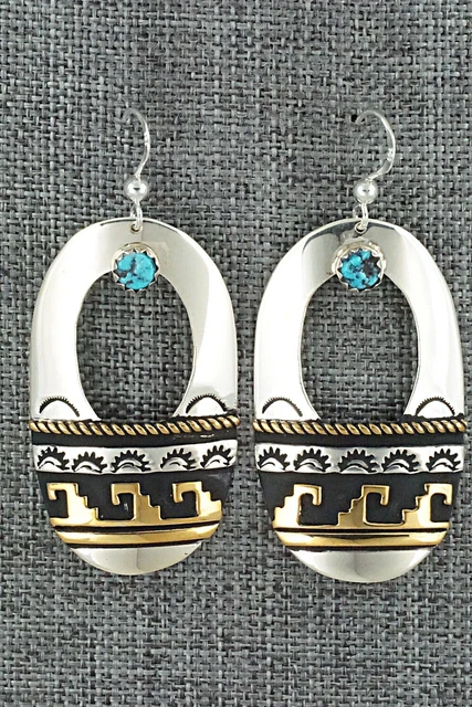 Turquoise & Sterling Silver Earrings - Rosita Singer