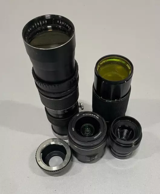 Lot of 5 Zoom Lens Various Models 85mm/ 18-55mm/ 300mm/ 80-200mm Parts/ Repair