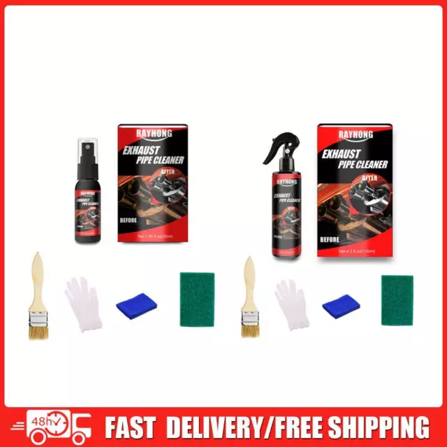 30ml/120ml Motorcycle Car Exhaust Pipe Cleaner Kits Rust Remover Spray Agent