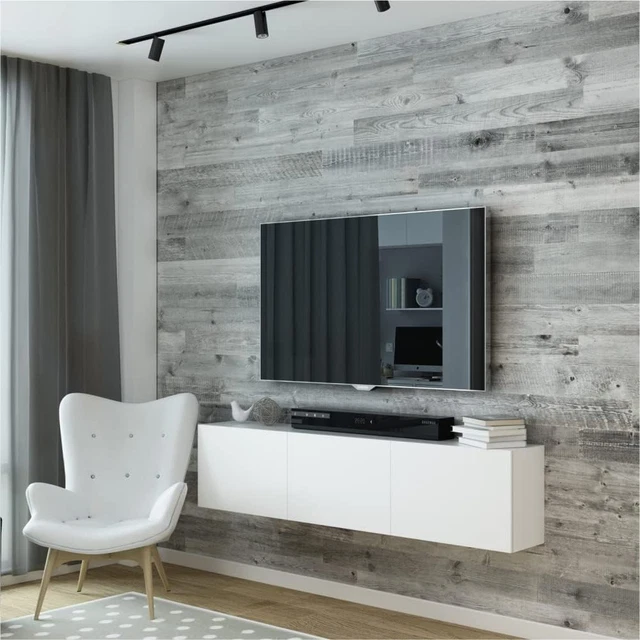 Sunbaked Gray Reclaimed Barnwood Planks Wood Accent Wall Wooden Backdrop Headboa