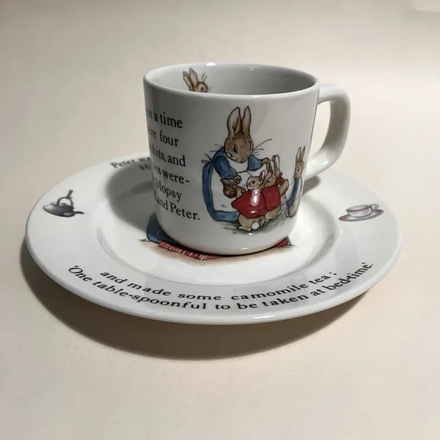 Peter Rabbit Nursery Child's 2-Piece Plate & Mug Set Wedgwood Beatrix Potter