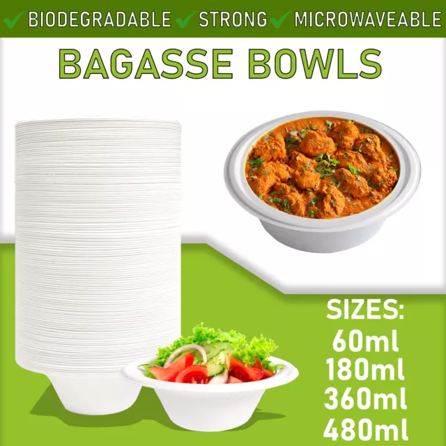 Bagasse Disposable Bowls for Hot Food Biodegradable Eco Friendly Party Bowls